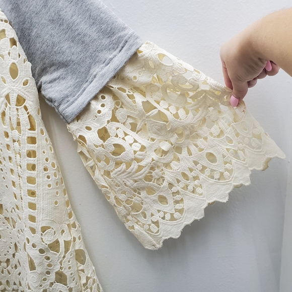 Crochet Raglan Top Boho Boutique Casual Meets Chic Size M - EUC! Boho A… - Picture 6 of 15